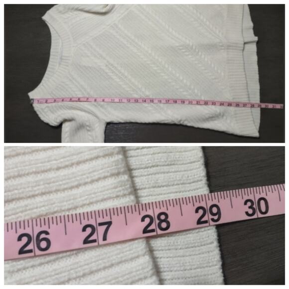 New York and Company Cream Cable Knit Sweater Size Medium - Picture 7 of 14